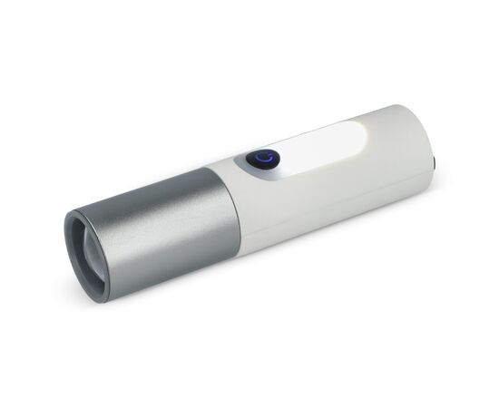 Lampe de poche LED rechargeable 10 W avec fonction zoom 300 lm Blanc -  LT93319-N0001