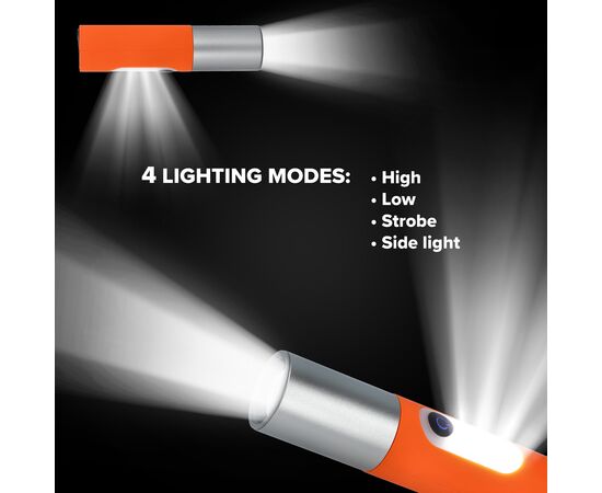 Lampe de poche LED rechargeable 10 W avec fonction zoom 300 lm Blanc -  LT93319-N0001