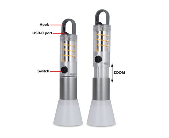 Multi-functional flashlight recycled materials Silver -  LT93323-N0005