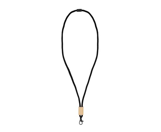 R-PET paracord lanyard Zwart -  LT95306-N0002