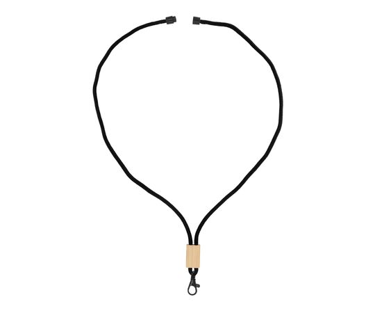 R-PET paracord lanyard Zwart -  LT95306-N0002