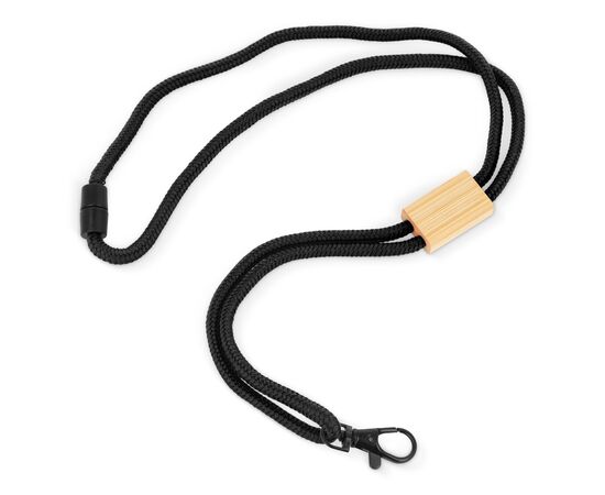 R-PET paracord lanyard Zwart -  LT95306-N0002