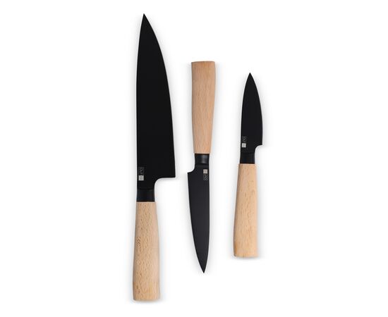InSideOut 3 Stück Essential Messer Set Ravn Holz - InSideOut LT57202-N0093