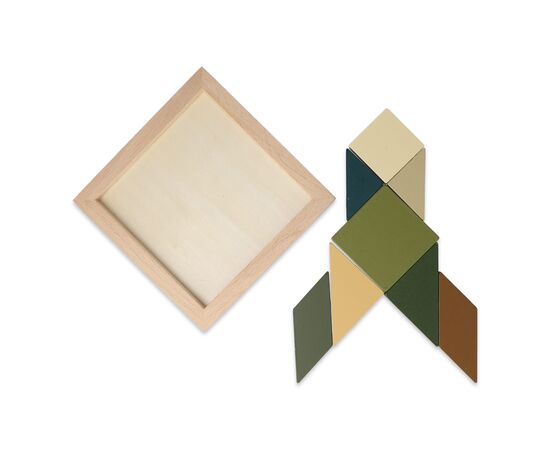 InSideOut Wooden Tangram think IQ puzzle Fluor assorti - InSideOut LT57405-N0099