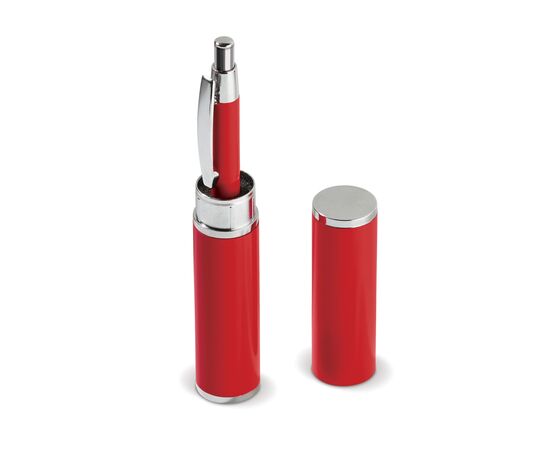 Stylo bille dans étui tube métal Rouge -  LT80536-N0021