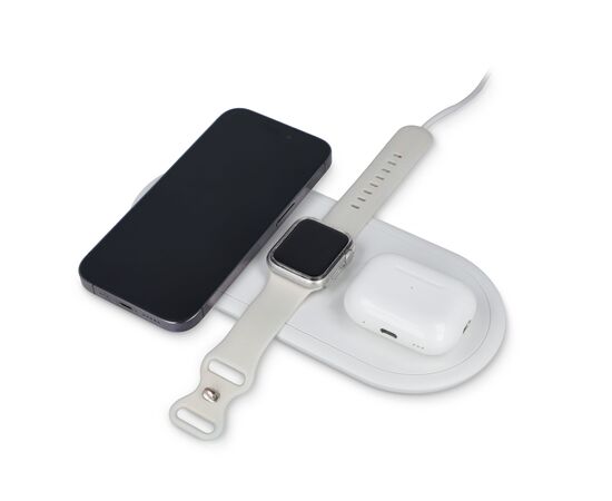 3-in-1 Draadloze Oplader 15 W, Smartphone / Apple Watch / AirPod Wit -  LT95560-N0001