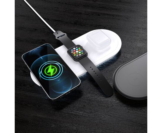 3-in-1 Draadloze Oplader 15 W, Smartphone / Apple Watch / AirPod Wit -  LT95560-N0001