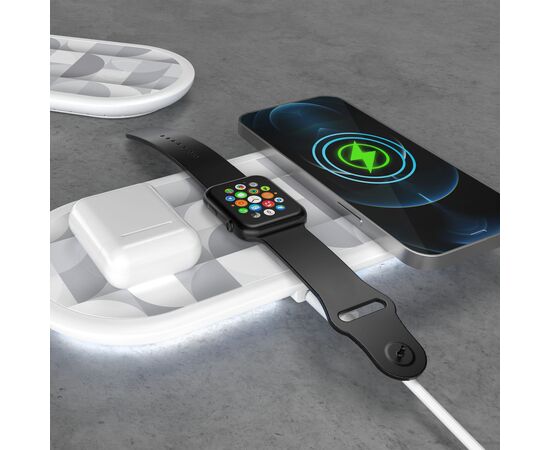 3-in-1 Draadloze Oplader 15 W, Smartphone / Apple Watch / AirPod Wit -  LT95560-N0001