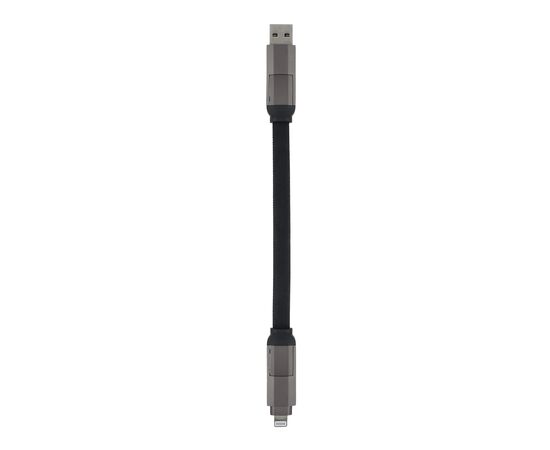 Multifunctionele 4-in-1 Kabel OTG Sleutelhanger formaat 60 W Zwart -  LT95660-N0002