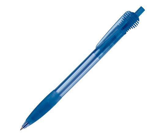 Cosmo ball pen transparent rubber round clip Transparent blue -  LT87624-N0411
