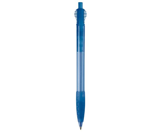 Cosmo ball pen transparent rubber round clip Transparent blue -  LT87624-N0411