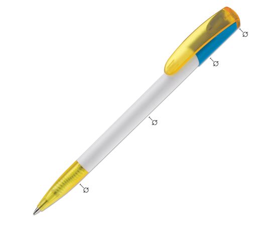 Balpen Deniro combi Wit, Transparant, Fluor assorti -  LT87953-N0999