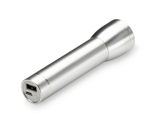 Powerbank zaklamp 2200mAh Zilver - empty LT91020-N0005