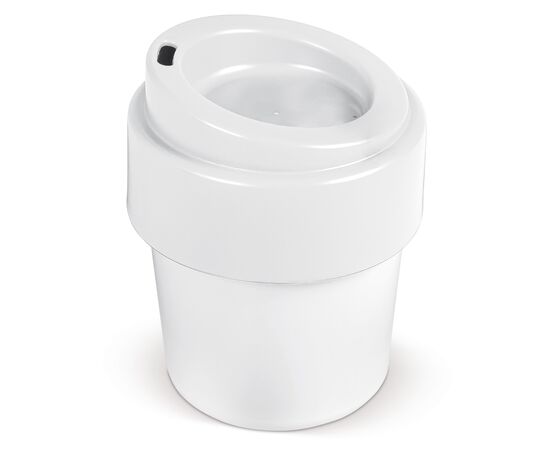 Coffee cup Hot-but-cool with lid 240ml White, White -  LT98707-N0101