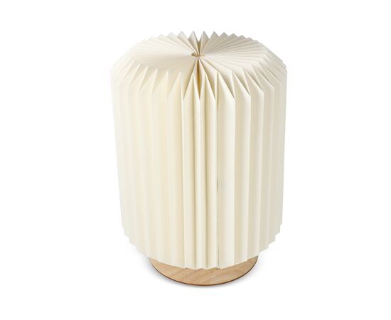 Lampe LED en papier pliable Coollux Aurore sur socle en bois, 22cm Nature - Coollux LT40725-N0094