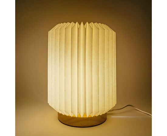 Lampe LED en papier pliable Coollux Aurore sur socle en bois, 22cm Nature - Coollux LT40725-N0094