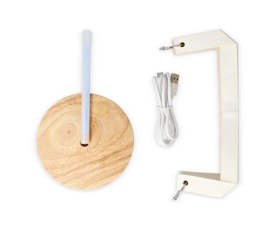 Lampe LED en papier pliable Coollux Aurore sur socle en bois, 22cm Nature - Coollux LT40725-N0094