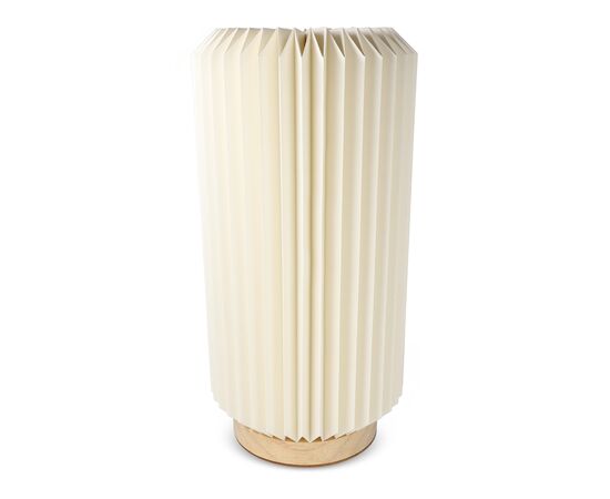 Lampe LED en papier pliable Coollux Aurora Tall sur base en bois, 32cm Nature - Coollux LT40726-N0094
