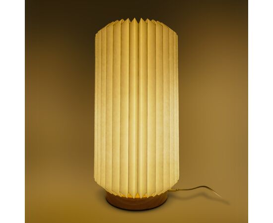 Lampe LED en papier pliable Coollux Aurora Tall sur base en bois, 32cm Nature - Coollux LT40726-N0094
