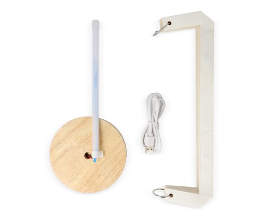 Lampe LED en papier pliable Coollux Aurora Tall sur base en bois, 32cm Nature - Coollux LT40726-N0094