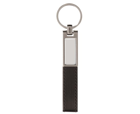 Porte-clés doming rectangulaire Noir -  LT99703-N0002