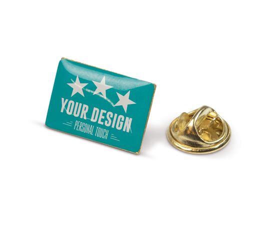 Metal pin, rectangle 19x13mm Gold satin -  LT99737-N0092