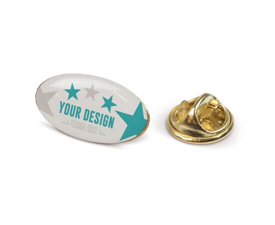 Badge metalen pin 20x12mm Goud satijn -  LT99739-N0092