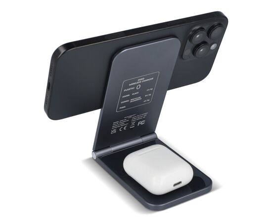 2255 -Xoopar Zero 2 in 1 Drahtloses Ladegerät Kompatibel mit MagSafe Dunkelgrau - Xoopar LT41510-N0060