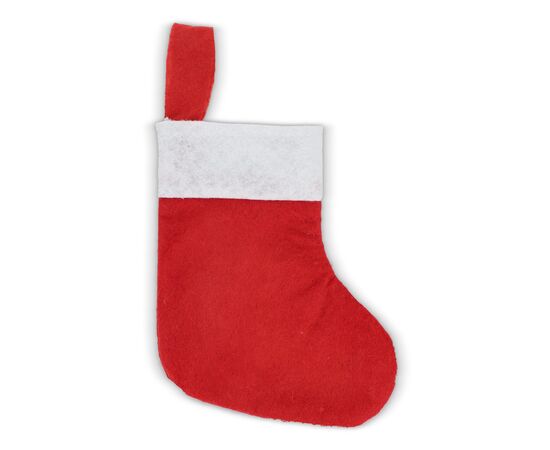 Vilten kerstsok 20 cm Wit, Rood -  LT90273-N0121