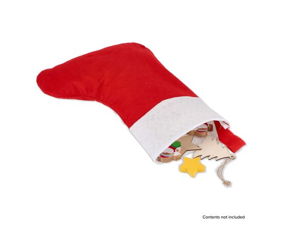 Vilten kerstsok 40 cm Wit, Rood -  LT90274-N0121