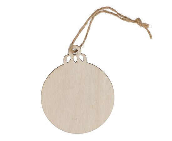 Bauble shaped wooden Christmas ornament Nature -  LT90280-N0094