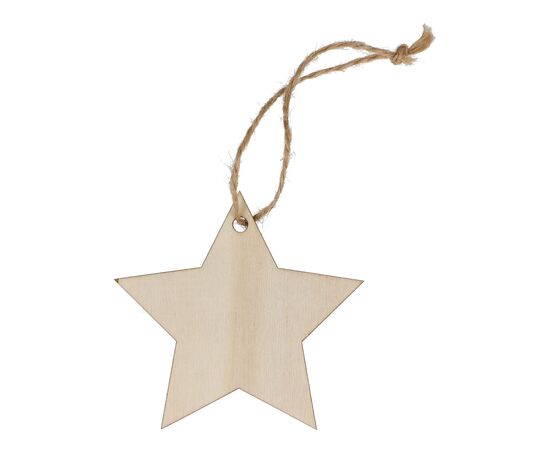 Star shaped wooden Christmas ornament  Nature -  LT90281-N0094
