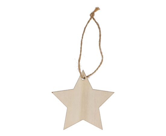 Star shaped wooden Christmas ornament  Nature -  LT90281-N0094