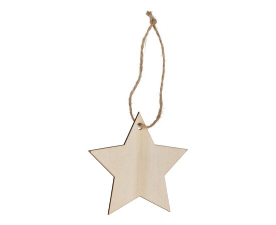 Star shaped wooden Christmas ornament  Nature -  LT90281-N0094