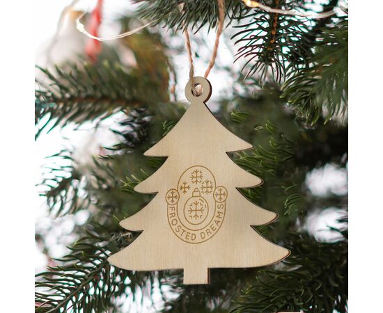 Baumförmiges Weihnachtsornament aus Holz Natur -  LT90283-N0094