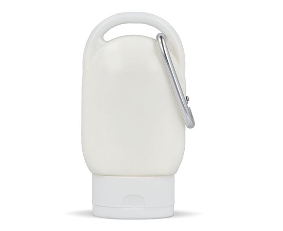 Lotion solaire avec mousqueton SPF30 en matériau recyclé Blanc -  LT91838-N0001