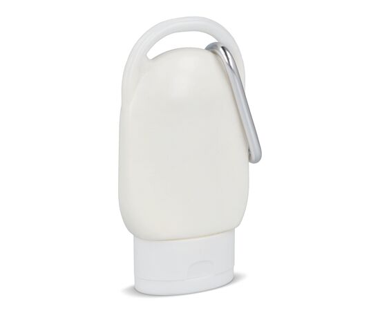 Lotion solaire avec mousqueton SPF30 en matériau recyclé Blanc -  LT91838-N0001