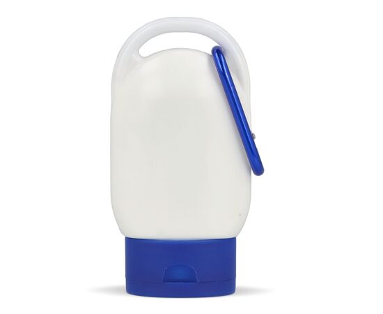 Sonnenschutzlotion mit Karabiner SPF30 aus recyceltem Material Blau -  LT91838-N0011