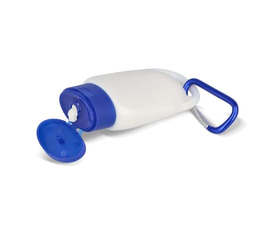 Sonnenschutzlotion mit Karabiner SPF30 aus recyceltem Material Blau -  LT91838-N0011