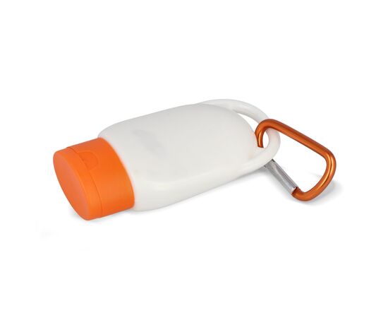 Sonnenschutzlotion mit Karabiner SPF30 aus recyceltem Material Orange -  LT91838-N0026