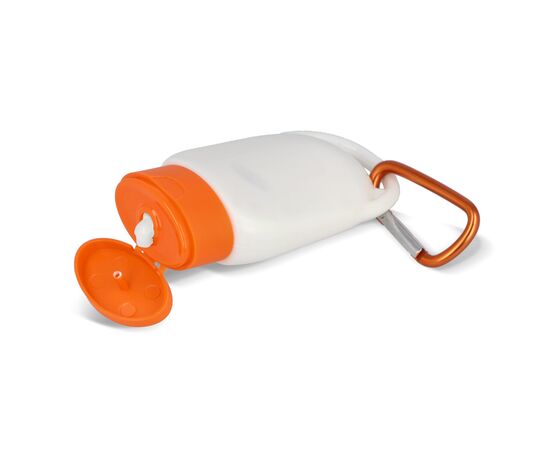 Sonnenschutzlotion mit Karabiner SPF30 aus recyceltem Material Orange -  LT91838-N0026