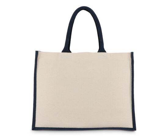 Jute-Katoen Tote OEKO-TEX® 42.5 x 19 x 32cm 320g/m² Donkerblauw -  LT95373-N0010