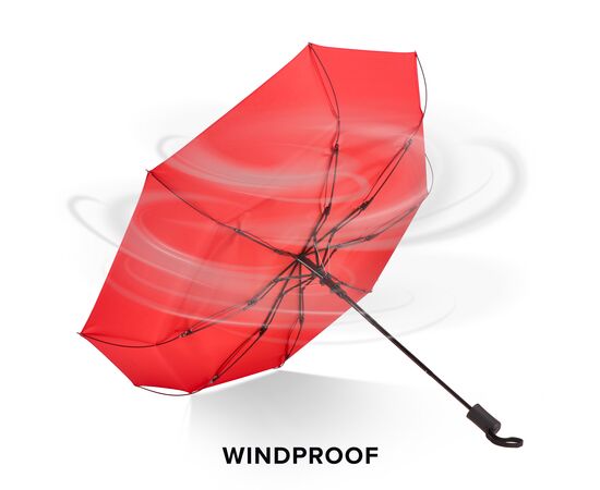 Daintree 190T Pongee 21.5" Foldable windproof umbrella Auto open Red -  LT97116-N0021