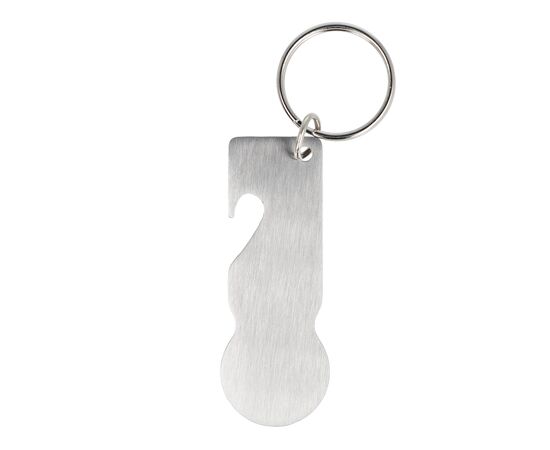Edelstahl Schlüsselanhänger mit Einkaufswagenlöser Silber -  LT93102-N0005