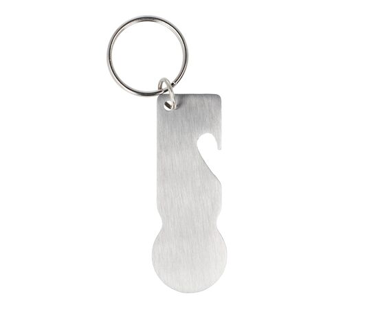 Edelstahl Schlüsselanhänger mit Einkaufswagenlöser Silber -  LT93102-N0005