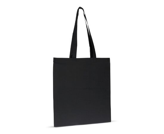 Sac en coton bio couleur long 140g/m² 38x42 cm Noir -  LT95377-N0002