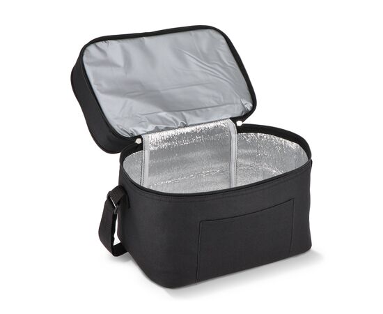 R-PET 600D Dual compartment cooler bag 30 x 20 x 25cm 12L Black -  LT95393-N0002
