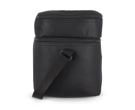 R-PET 600D Dual compartment cooler bag 30 x 20 x 25cm 12L Black -  LT95393-N0002