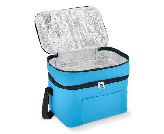 R-PET 600D koeltas met dubbele compartimenten, 30 x 20 x 24 cm, 12L Lichtblauw -  LT95393-N0012