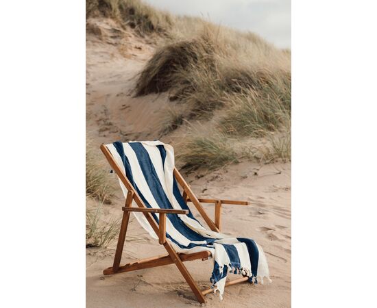 VINGA Valmer Strandtuch 450gr/m² Navy blau, Beige - Vinga 8052